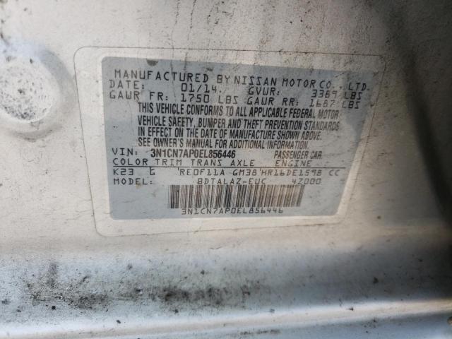 Photo 10 from auction – 2014 NISSAN VERSA S with VIN 3N1CN7AP0EL856446