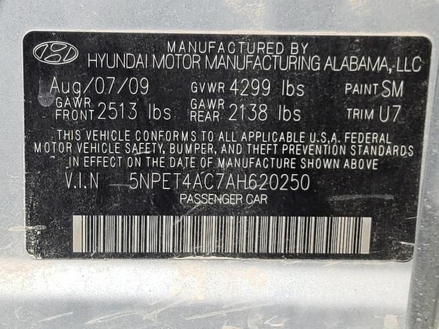 Photo 10 from auction – 2010 HYUNDAI SONATA GLS with VIN 5NPET4AC7AH620250