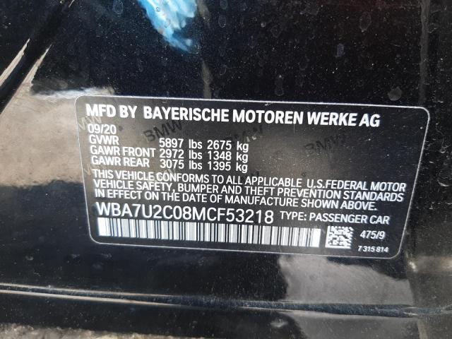 Photo 10 from auction – 2021 BMW 750 XI with VIN WBA7U2C08MCF53218