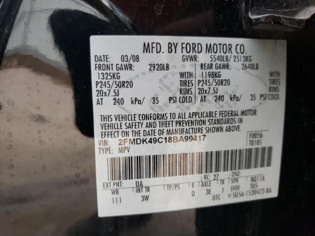 Photo 10 from auction – 2008 FORD EDGE LIMIT with VIN 2FMDK49C18BA99417