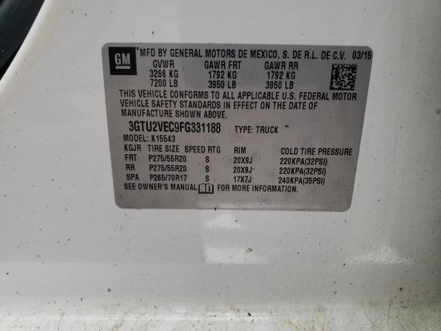 Photo 10 from auction – 2015 GMC SIERRA1500 with VIN 3GTU2VEC9FG331188