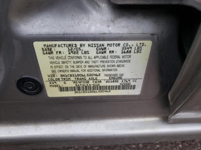 Photo 10 from auction – 2006 NISSAN SENTRA 1.8 with VIN 3N1CB51D06L520462