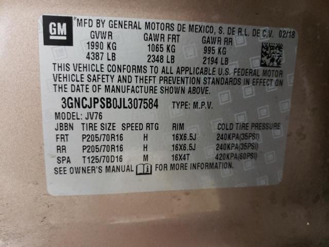 Photo 10 from auction – 2018 CHEVROLET TRAX 1LT with VIN 3GNCJPSB0JL307584