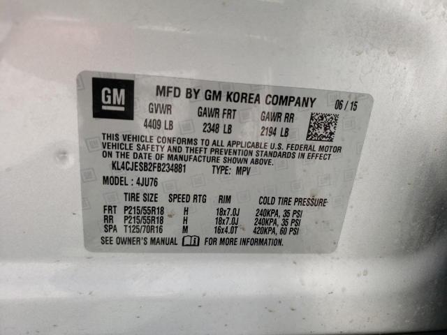 Photo 10 from auction – 2015 BUICK ENCORE with VIN KL4CJESB2FB234881