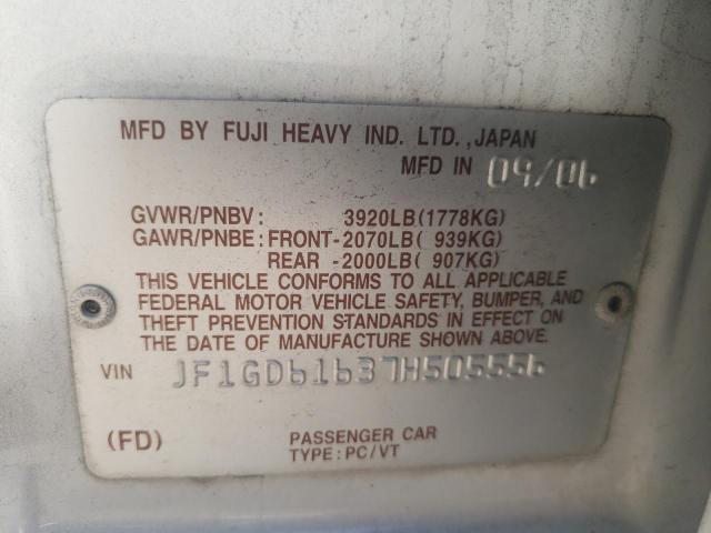 Photo 10 from auction – 2007 SUBARU IMPREZA with VIN JF1GD61637H505556