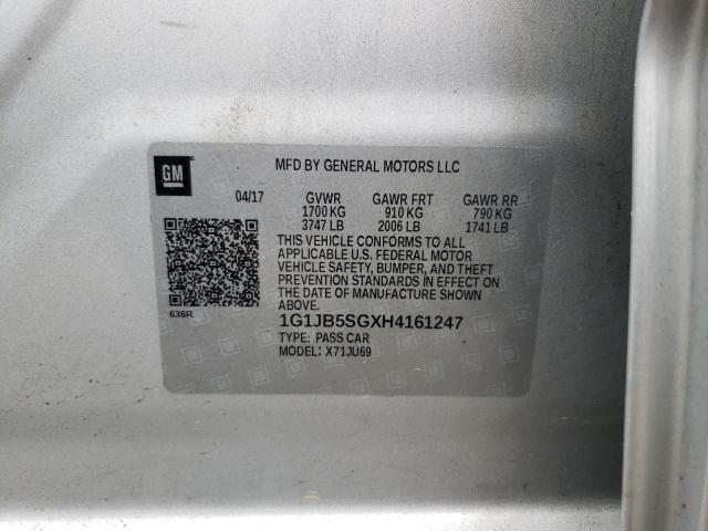 Photo 10 from auction – 2017 CHEVROLET SONIC LS with VIN 1G1JB5SGXH4161247