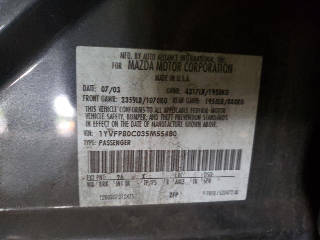 Photo 10 from auction – 2003 MAZDA MAZDA6 with VIN 1YVFP80C035M55480