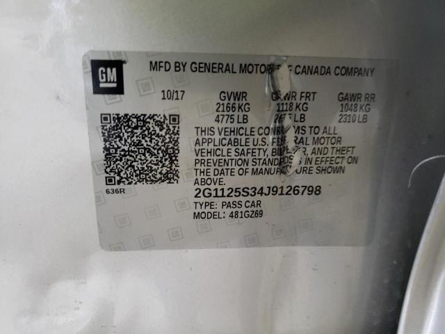 Photo 10 from auction – 2018 CHEVROLET IMPALA PRE with VIN 2G1125S34J9126798