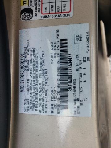 Photo 10 from auction – 2007 MERCURY MILAN PREM with VIN 3MEHM08157R604477