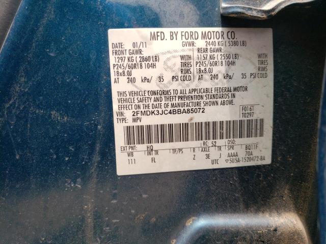 Photo 10 from auction – 2011 FORD EDGE SEL with VIN 2FMDK3JC4BBA85072