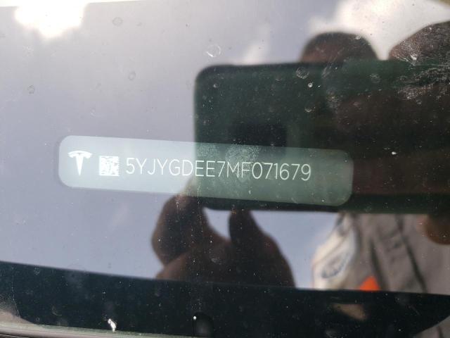 Photo 10 from auction – 2021 TESLA MODEL Y with VIN 5YJYGDEE7MF071679