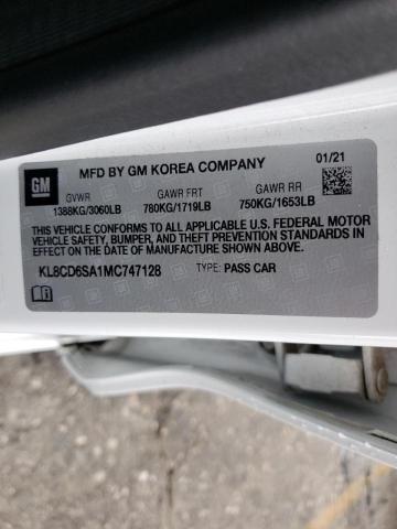 Photo 10 from auction – 2021 CHEVROLET SPARK 1LT with VIN KL8CD6SA1MC747128