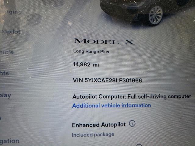 Photo 8 from auction – 2020 TESLA MODEL X with VIN 5YJXCAE28LF301966
