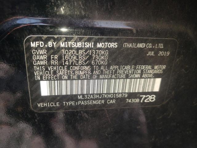 Photo 10 from auction – 2019 MITSUBISHI MIRAGE ES with VIN ML32A3HJ7KH015879