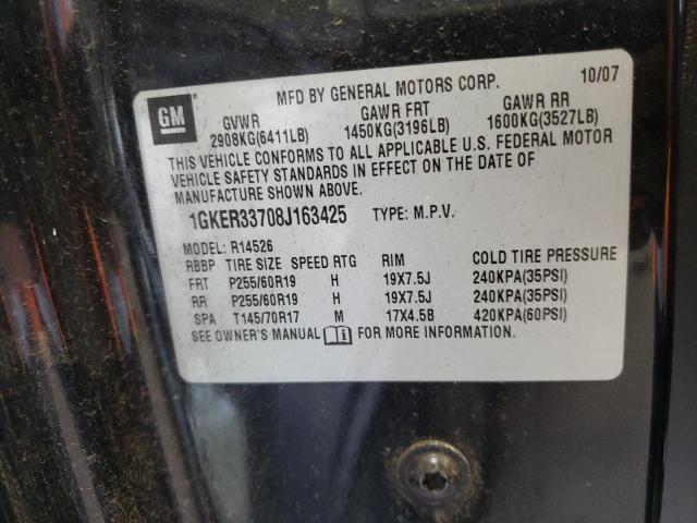Photo 10 from auction – 2008 GMC ACADIA SLT with VIN 1GKER33708J163425