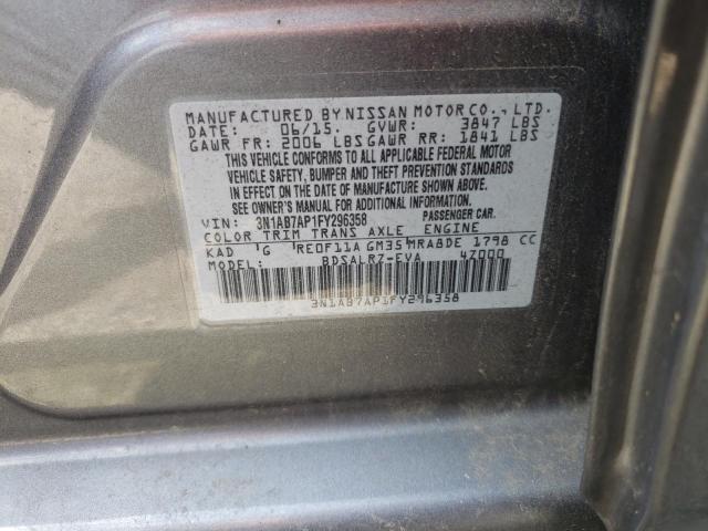 Photo 10 from auction – 2015 NISSAN SENTRA S with VIN 3N1AB7AP1FY296358