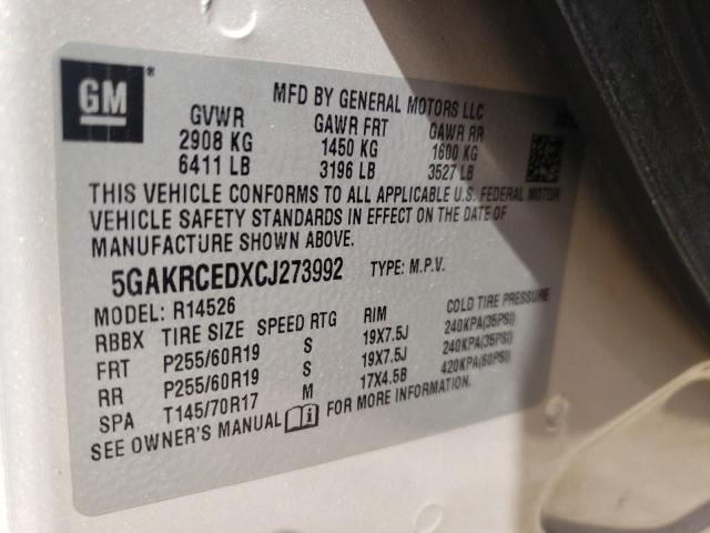 Photo 10 from auction – 2012 BUICK ENCLAVE with VIN 5GAKRCEDXCJ273992