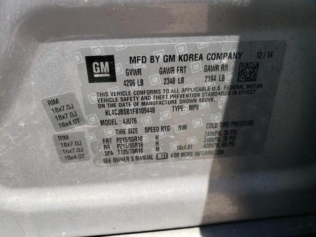 Photo 10 from auction – 2015 BUICK ENCORE CON with VIN KL4CJBSB1FB109448