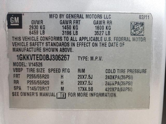 Фото 10 с аукциона – 2011 GMC ACADIA DEN с VIN 1GKKVTED0BJ306267