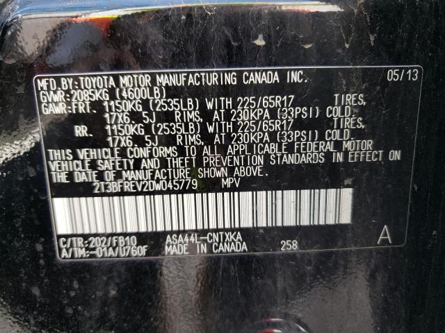 Photo 10 from auction – 2013 TOYOTA RAV4 LE with VIN 2T3BFREV2DW045779