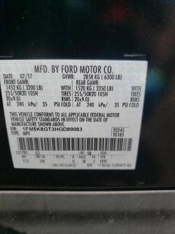 Photo 10 from auction – 2017 FORD EXPLORER S with VIN 1FM5K8GT3HGD89083