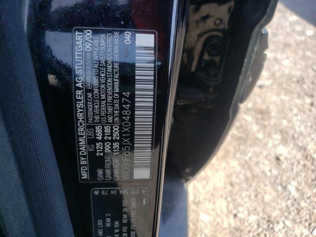 Photo 10 from auction – 2001 MERCEDES-BENZ E 320 with VIN WDBJF65JX1X048474