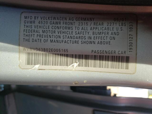 Photo 10 from auction – 2002 VOLKSWAGEN PASSAT GLS with VIN WVWVD63B02E005165