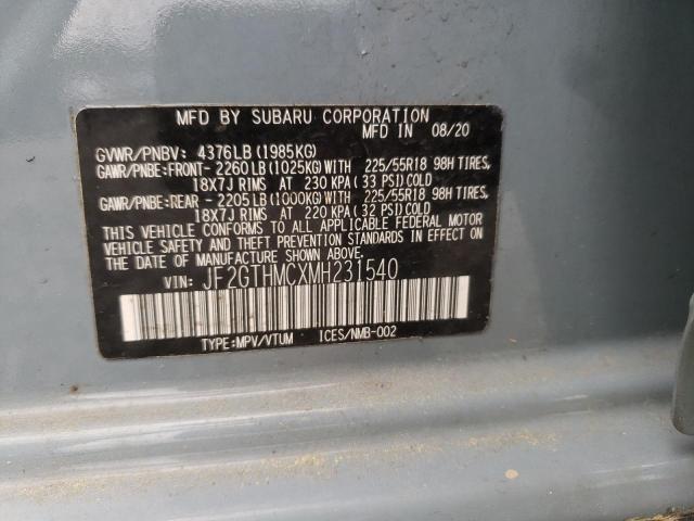Photo 10 from auction – 2021 SUBARU CROSSTREK with VIN JF2GTHMCXMH231540