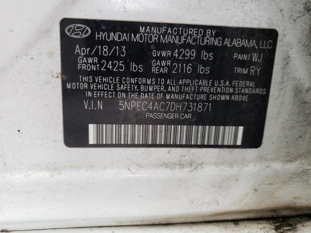 Photo 10 from auction – 2013 HYUNDAI SONATA SE with VIN 5NPEC4AC7DH731871