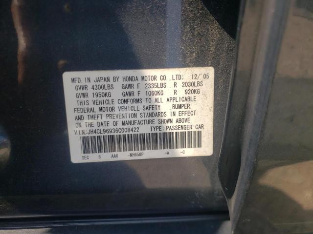 Photo 10 from auction – 2006 ACURA TSX with VIN JH4CL96936C008422