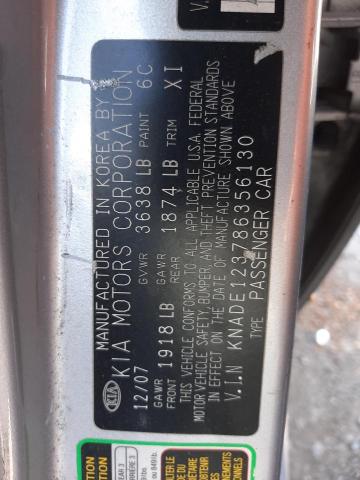 Photo 10 from auction – 2008 KIA RIO BASE with VIN KNADE123786356130