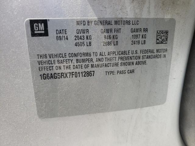 Photo 10 from auction – 2015 CADILLAC ATS with VIN 1G6AG5RX7F0112867