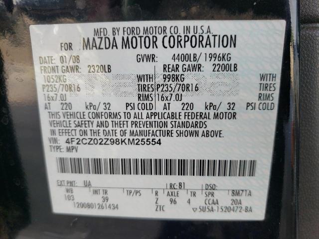 Photo 10 from auction – 2008 MAZDA TRIBUTE I with VIN 4F2CZ02Z98KM25554