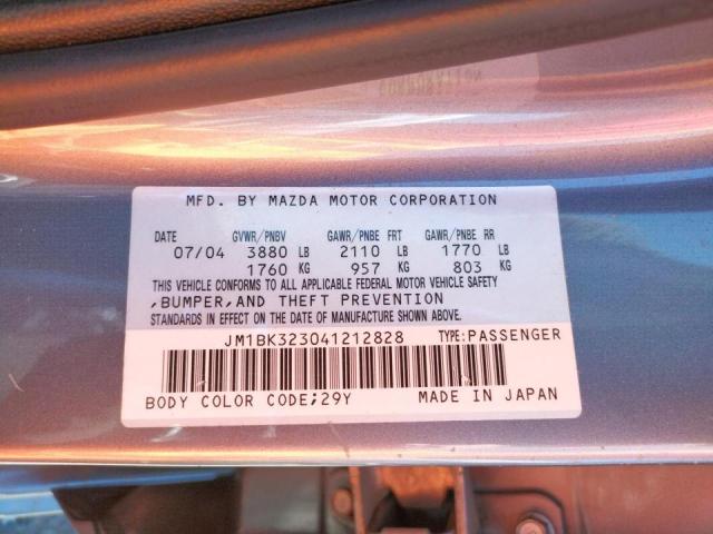 Photo 10 from auction – 2004 MAZDA MAZDA3 with VIN JM1BK323041212828