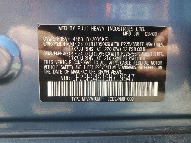 Photo 10 from auction – 2009 SUBARU FORESTER 2 with VIN JF2SH64619H719647