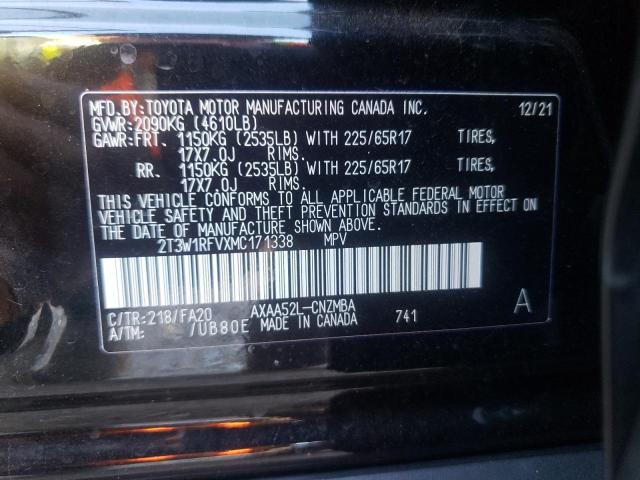 Photo 10 from auction – 2021 TOYOTA RAV4 XLE with VIN 2T3W1RFVXMC171338