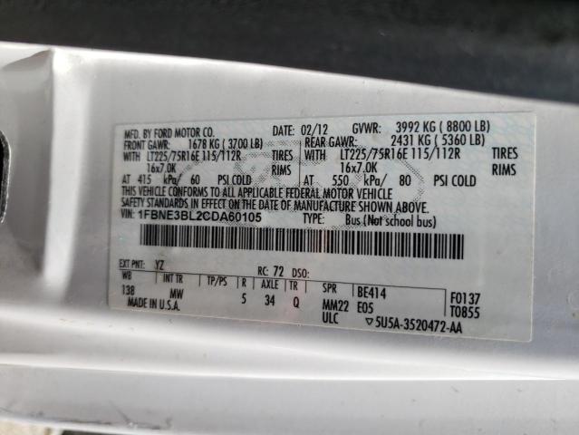 Photo 10 from auction – 2012 FORD ECONOLINE with VIN 1FBNE3BL2CDA60105