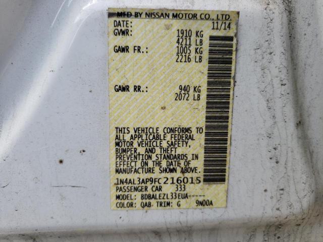 Photo 10 from auction – 2015 NISSAN ALTIMA 2.5 with VIN 1N4AL3AP9FC216015