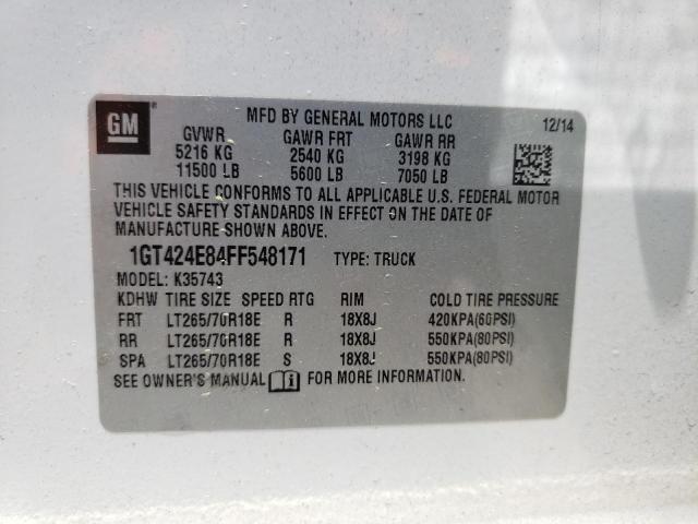 Photo 10 from auction – 2015 GMC SIERRA K35 with VIN 1GT424E84FF548171