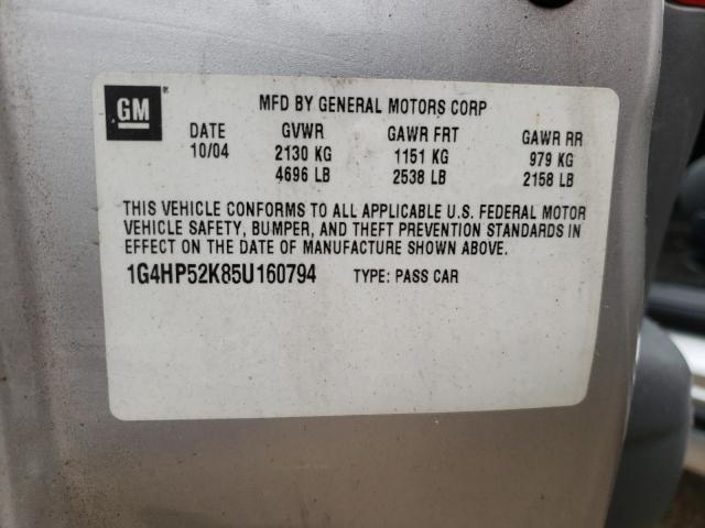 Photo 10 from auction – 2005 BUICK LESABRE CU with VIN 1G4HP52K85U160794