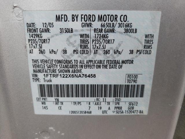 Photo 10 from auction – 2006 FORD F150 with VIN 1FTRF122X6NA76458