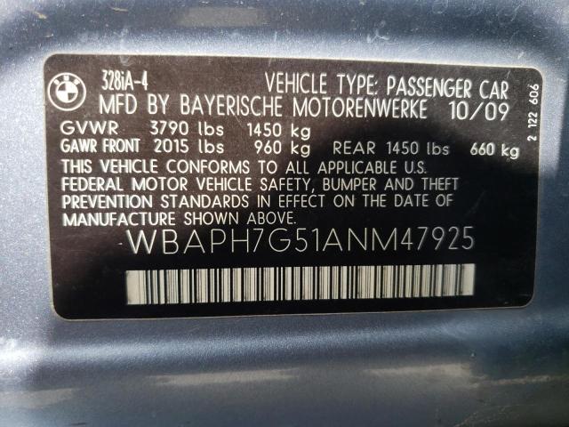 Photo 10 from auction – 2010 BMW 328 I with VIN WBAPH7G51ANM47925