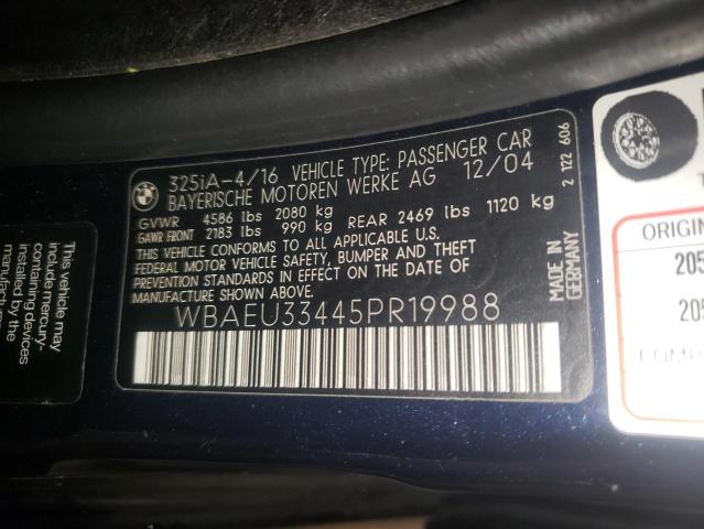 Photo 10 from auction – 2005 BMW 325 XI with VIN WBAEU33445PR19988