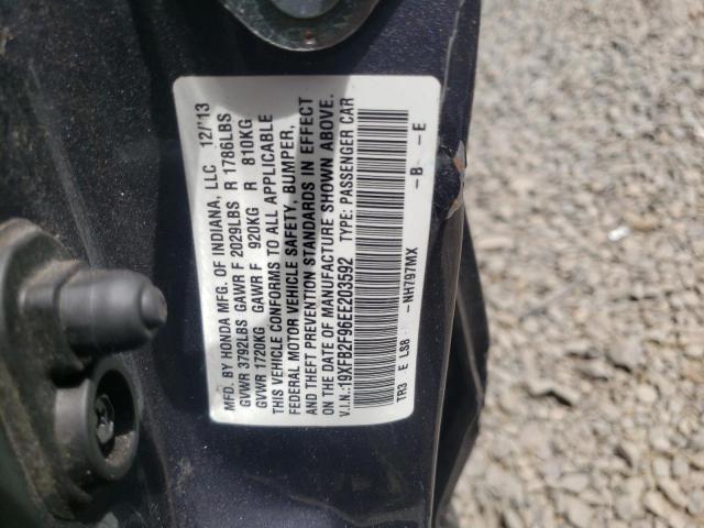 Photo 10 from auction – 2014 HONDA CIVIC EXL with VIN 19XFB2F96EE203592
