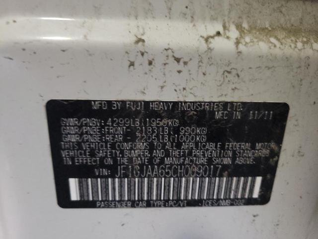 Photo 10 from auction – 2012 SUBARU IMPREZA with VIN JF1GJAA65CH009017