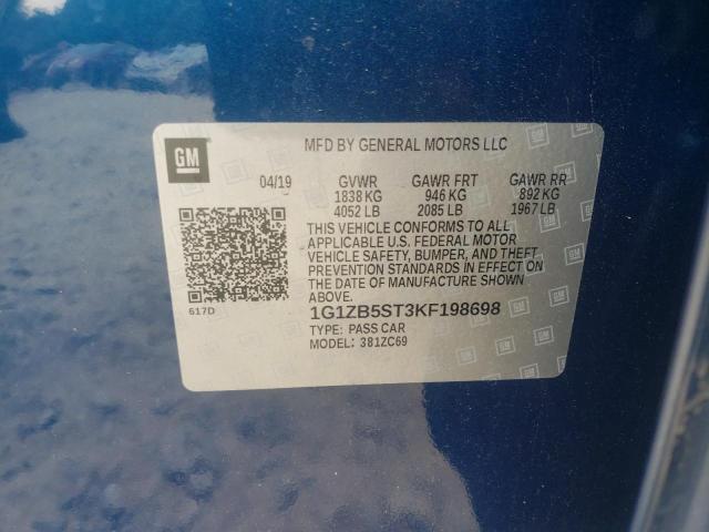 Photo 10 from auction – 2019 CHEVROLET MALIBU LS with VIN 1G1ZB5ST3KF198698