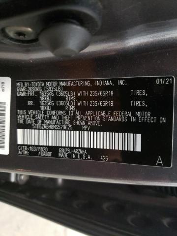 Photo 10 from auction – 2021 TOYOTA HIGHLANDER with VIN 5TDBZRBH8MS529625