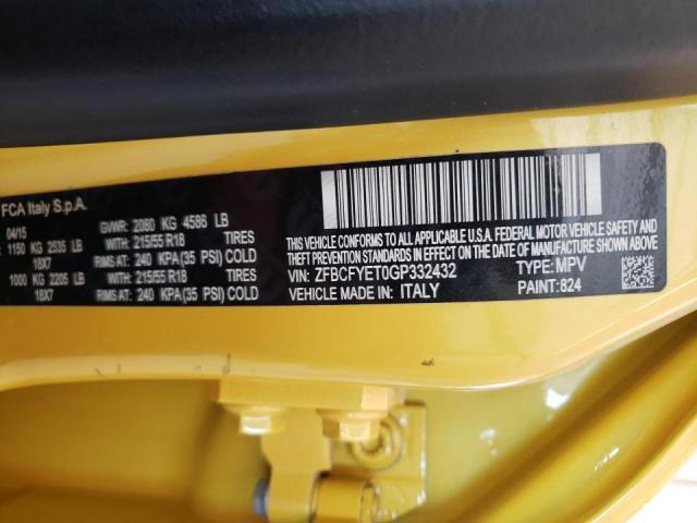Photo 10 from auction – 2016 FIAT 500X TREKK with VIN ZFBCFYET0GP332432