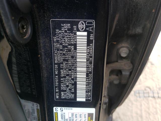 Photo 10 from auction – 2006 TOYOTA COROLLA CE with VIN 2T1BR32E06C625862