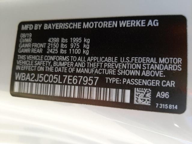 Photo 10 from auction – 2020 BMW M240I with VIN WBA2J5C05L7E67957